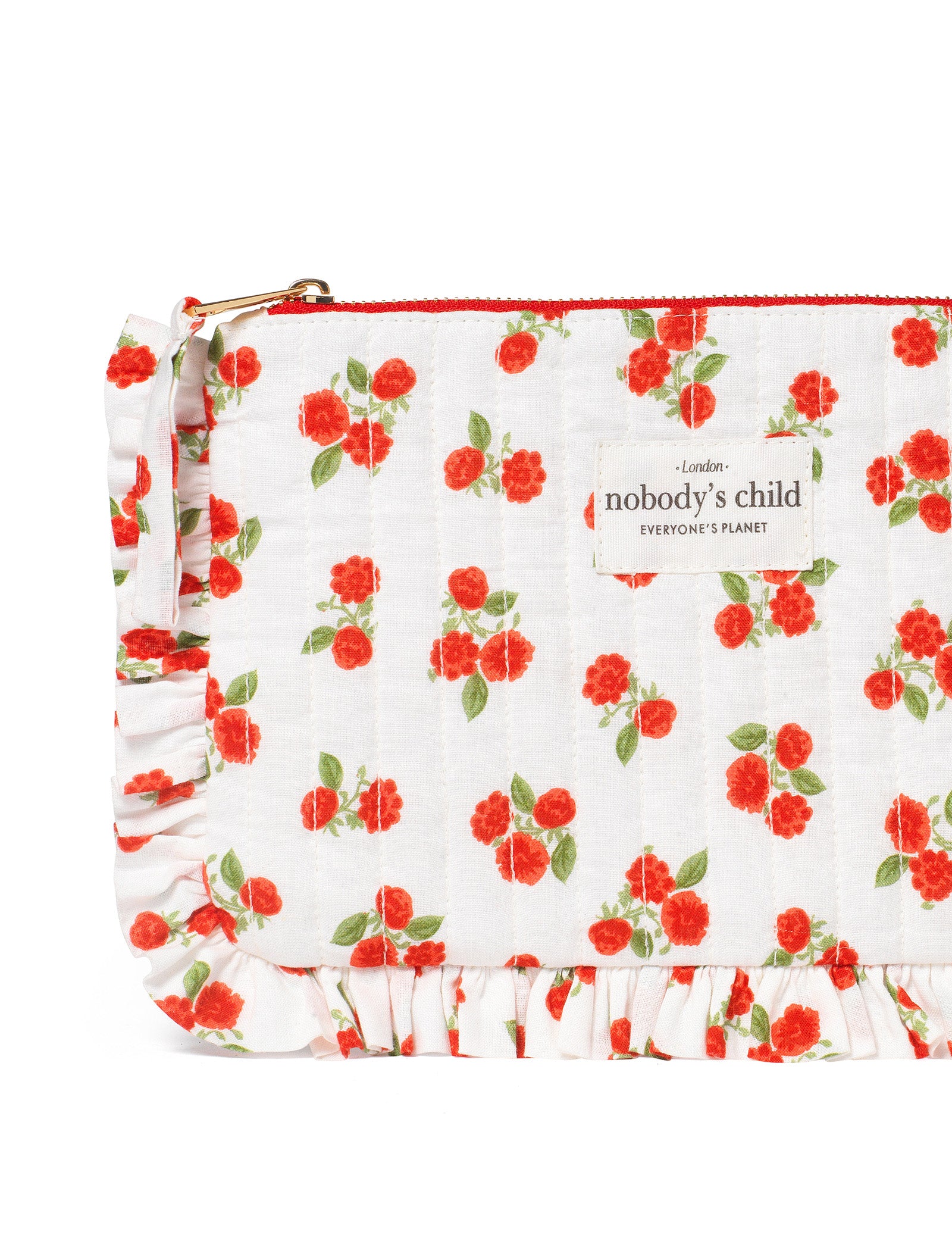 Elizabeth Scarlett Yellow Floral Daisy Embroidered Frill Pouch